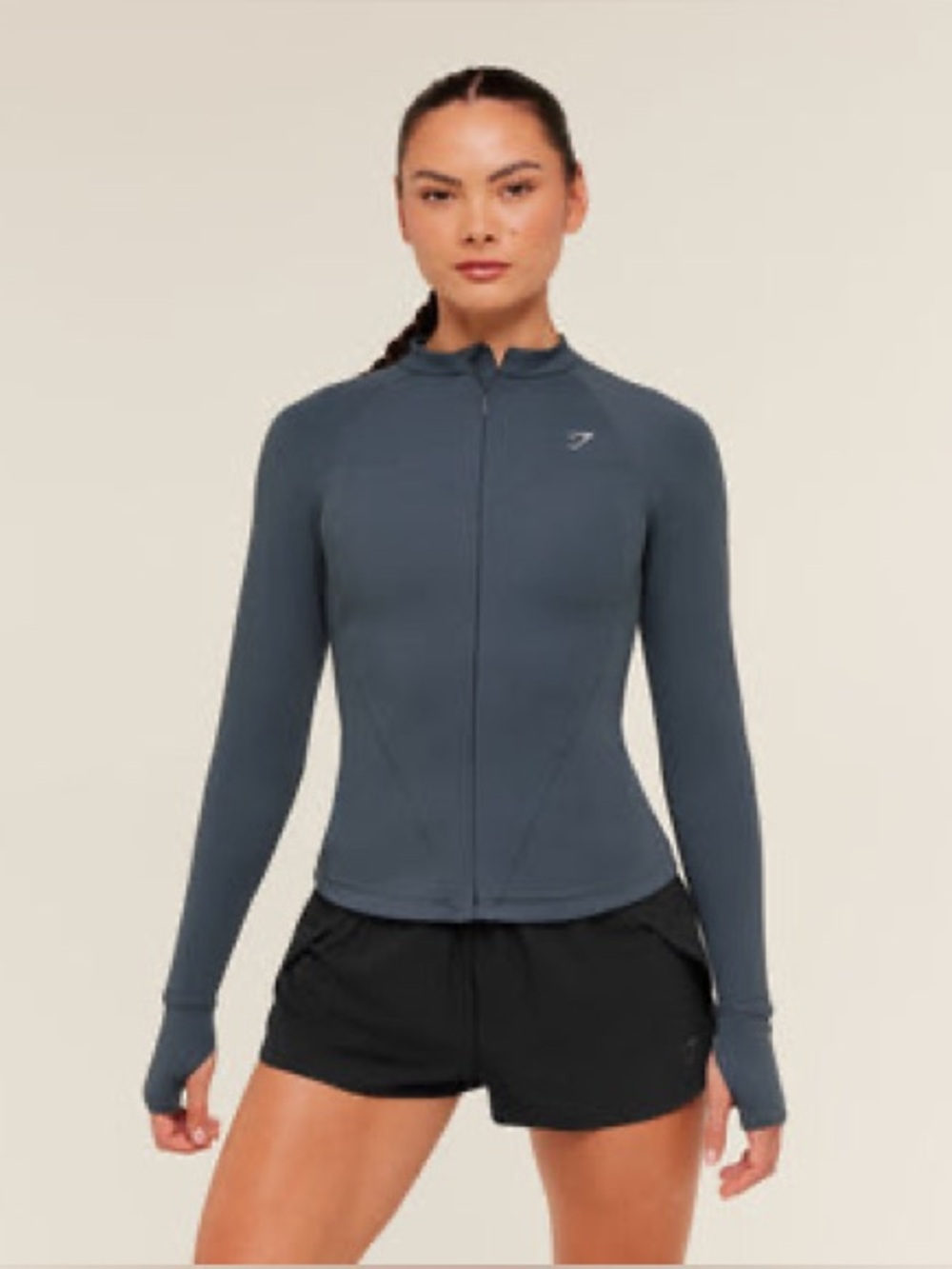 Gymshark Running Full Zip Jacket - Titanium Blue medium NWOT